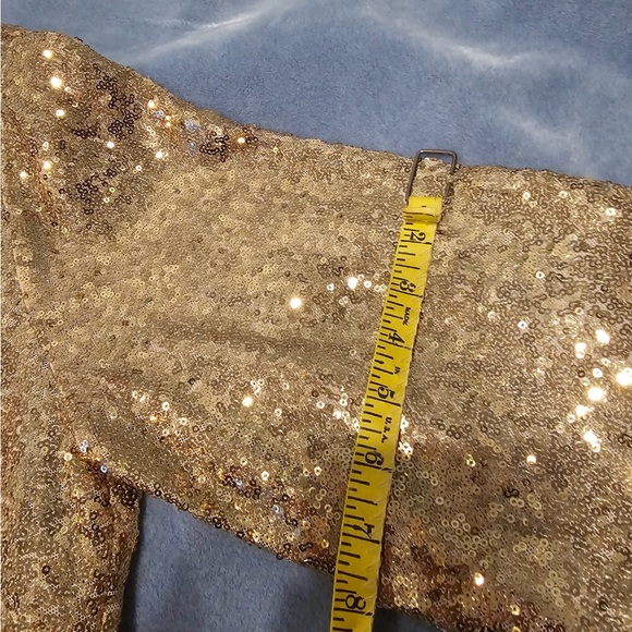 LANE BRYANT UEC Women’s Size 14/16 Gold Sequin Duster Holiday Festive Sparkly - Picture 15 of 15